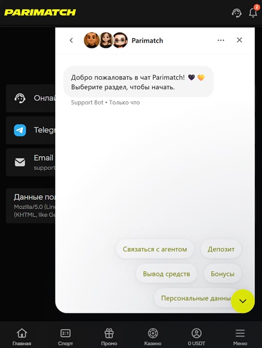 Онлайн-чат службы поддержки на русском языке 24/7